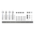 Stainless Steel 60 in. Sliding Double Barn Door Hardware Kit C32834