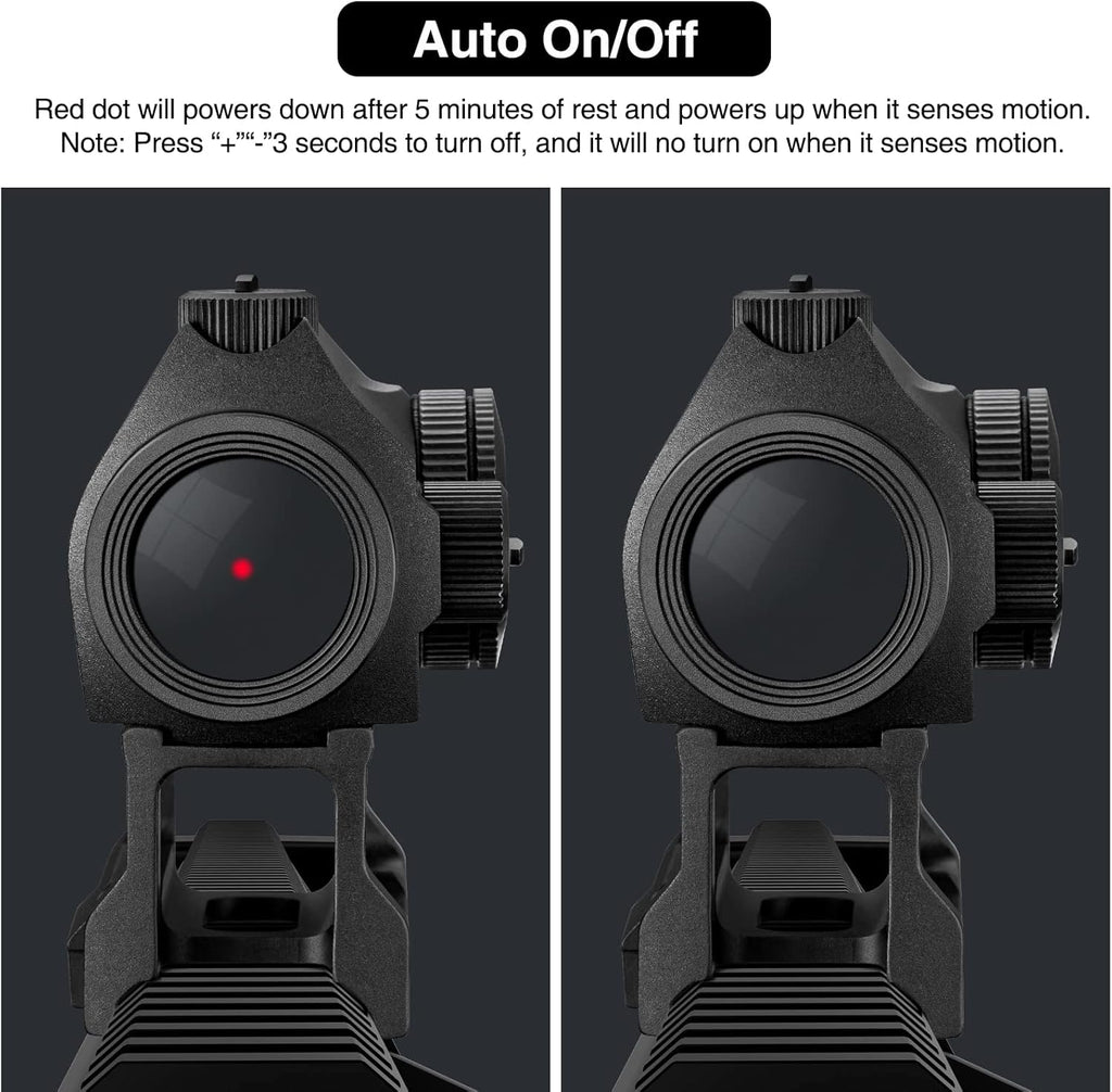 2 MOA Red Dot Sight 1x20mm Reflex Sight with Flip Lens Covers, Black Pack of 2 Q671