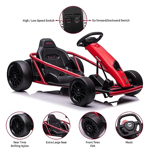 24V Kids Go Kart 300W*2 Motors 9Ah Battery 8.1MPH Ride On Toy B50966