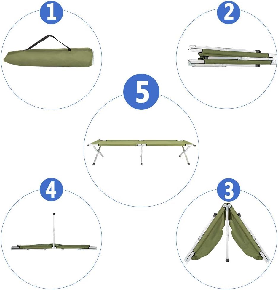 Portable Folding Camping Cot with Carrying Bag D9697