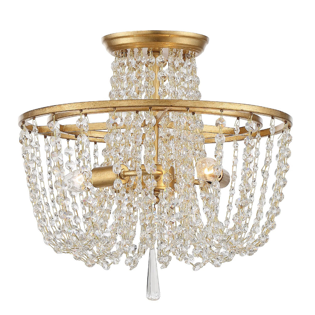Antique Gold 3 Light Ceiling Mount D308