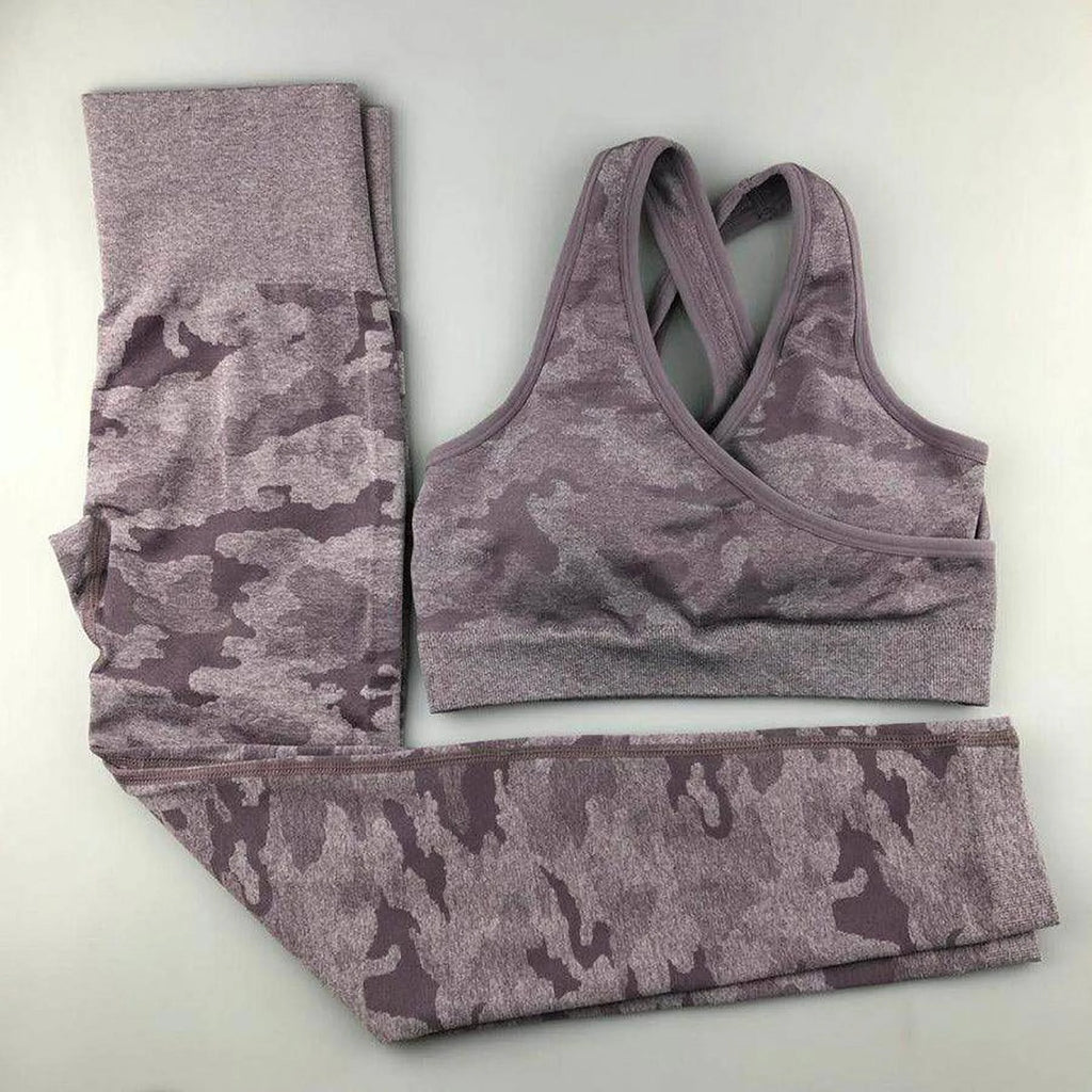 Seamless Camouflage Yoga Set K57322