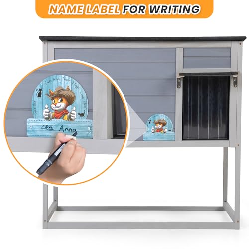 Weatherproof Insulated Outdoor Cat House with PVC Curtain G35158