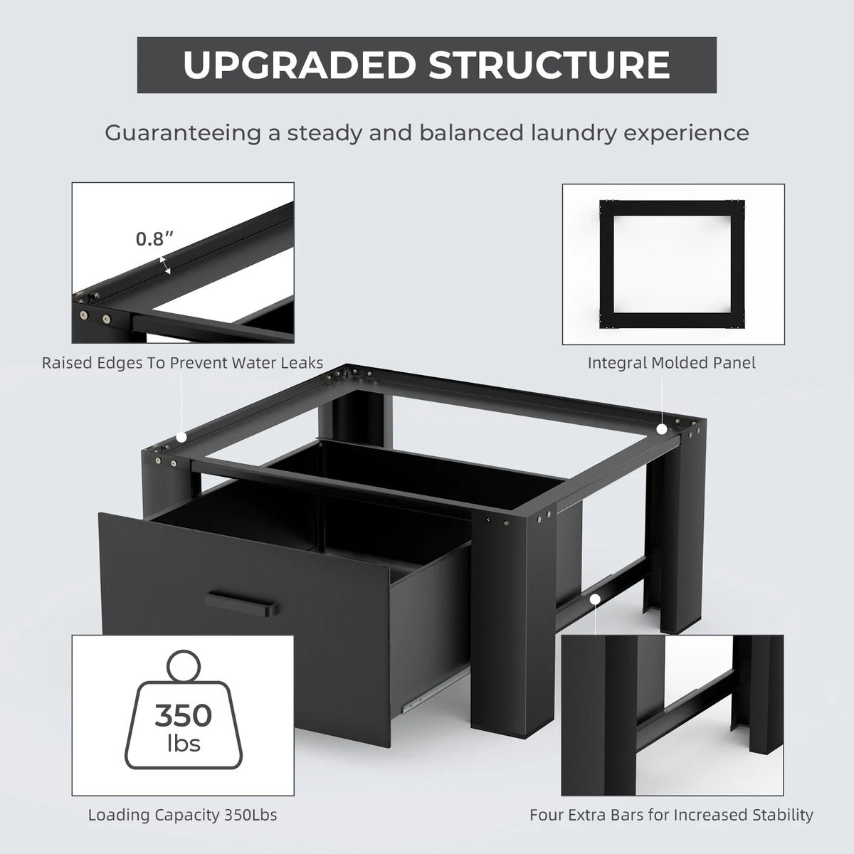 Black 29" Washing Machine Pedestal with Drawer B73450