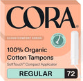 Organic Cotton Regular Applicator Tampons 72 Total Y92793