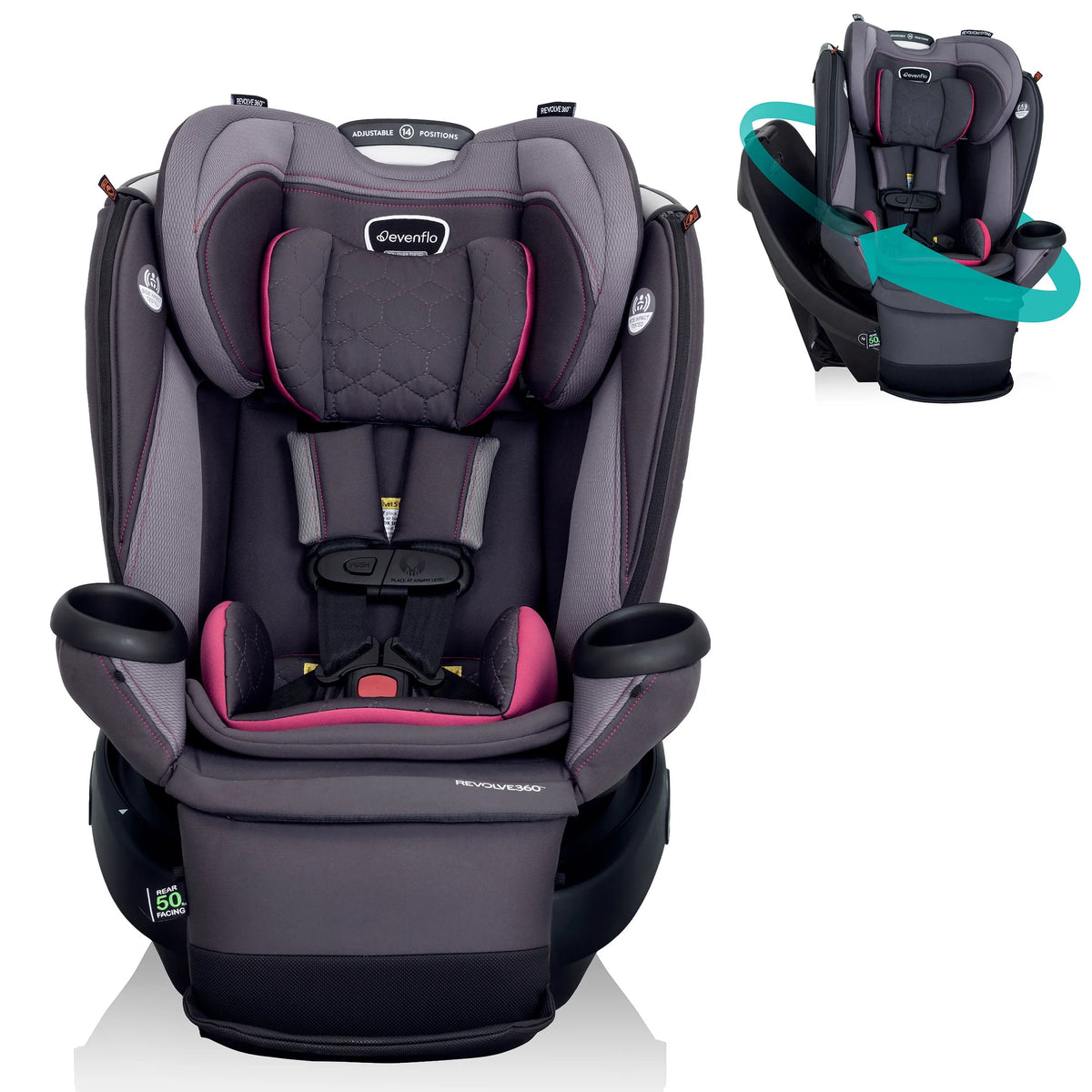All-in-One Rotational Car Seat with Quick Clean Cover D289878