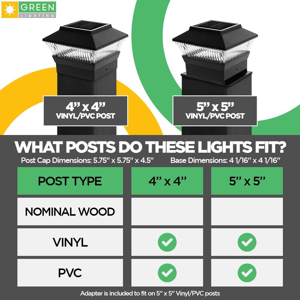 12 Pack Black Solar Powered LED Post Cap Light B15902