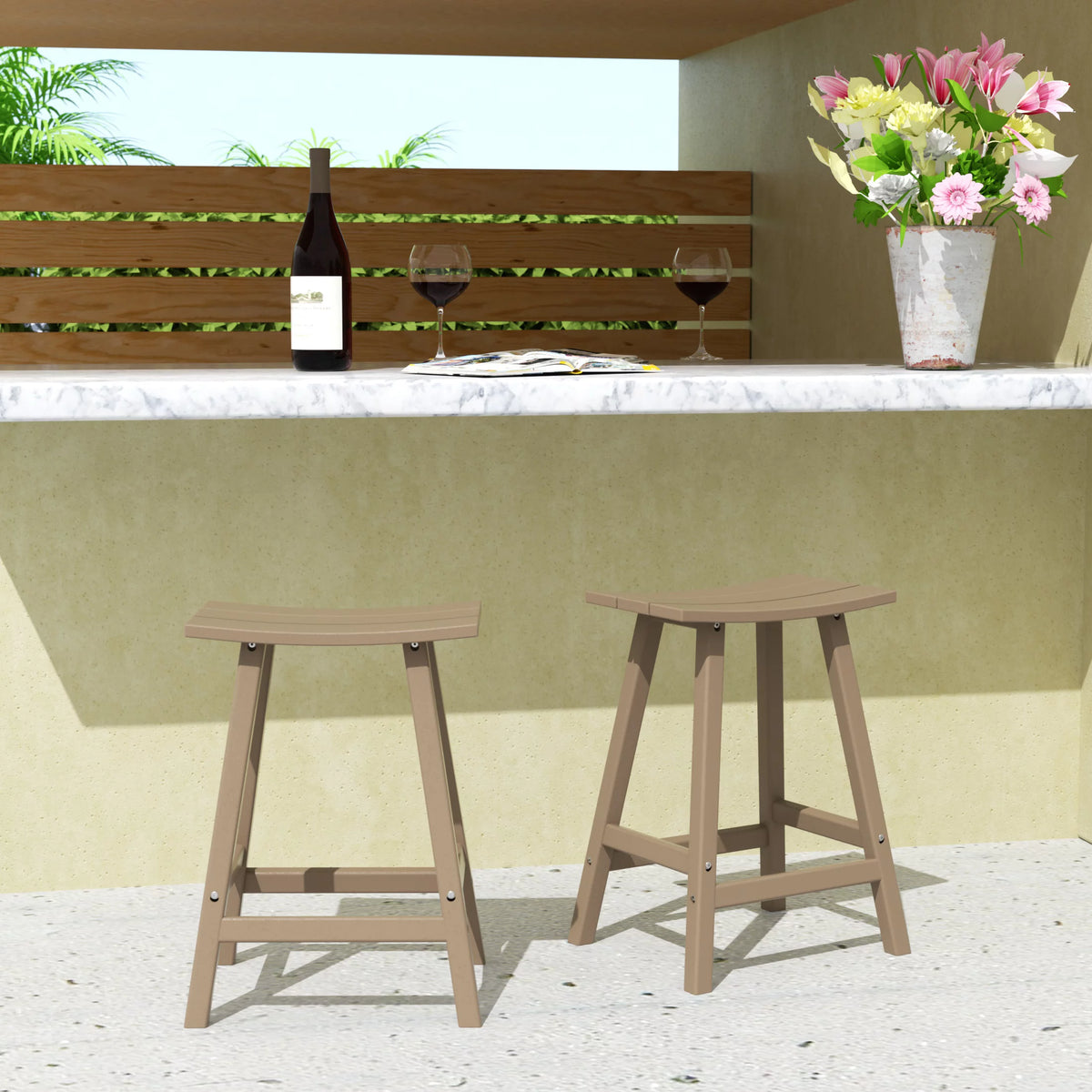 24 Inch Outdoor Bar Stools Set of 2 L147873