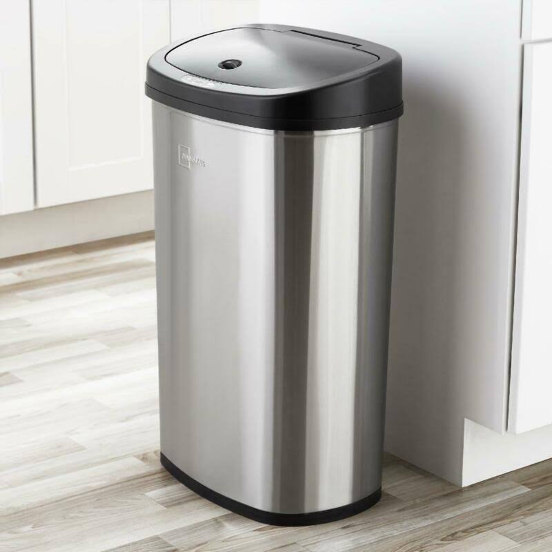 Black Stainless Steel Touchless Trash Can S46806