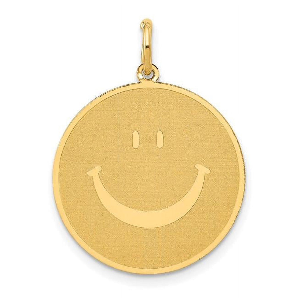 14K Yellow Gold Smiley Face Pendant J801