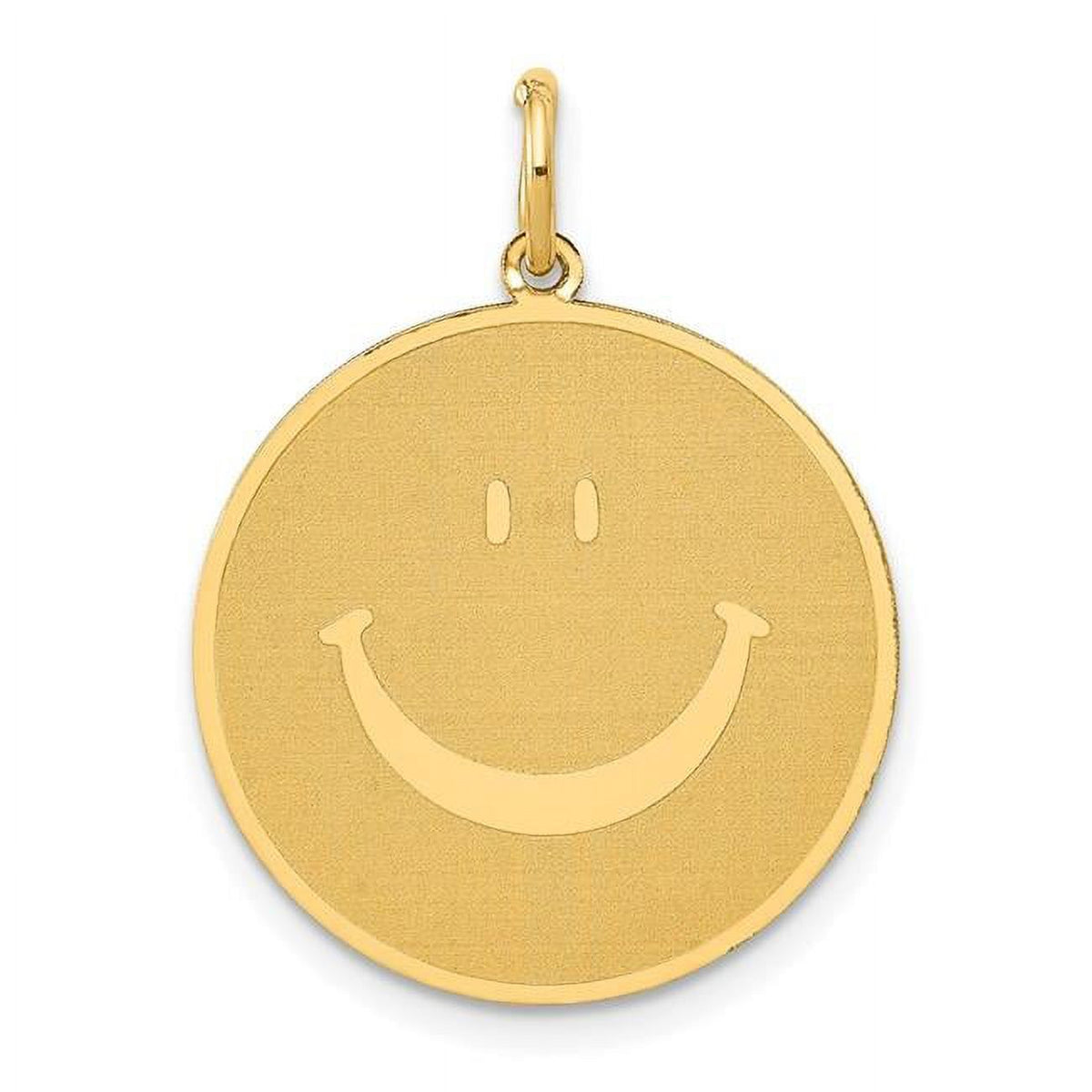 14K Yellow Gold Smiley Face Pendant J801