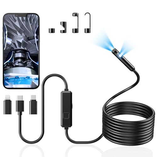 16.4ft Dual-Lens 1920P HD Waterproof Borescope with 8 Adjustable LED Lights T928