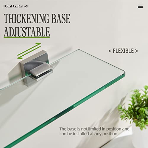 16'' x 5.6'' Tempered Glass Wall Mounted Shelf J6243