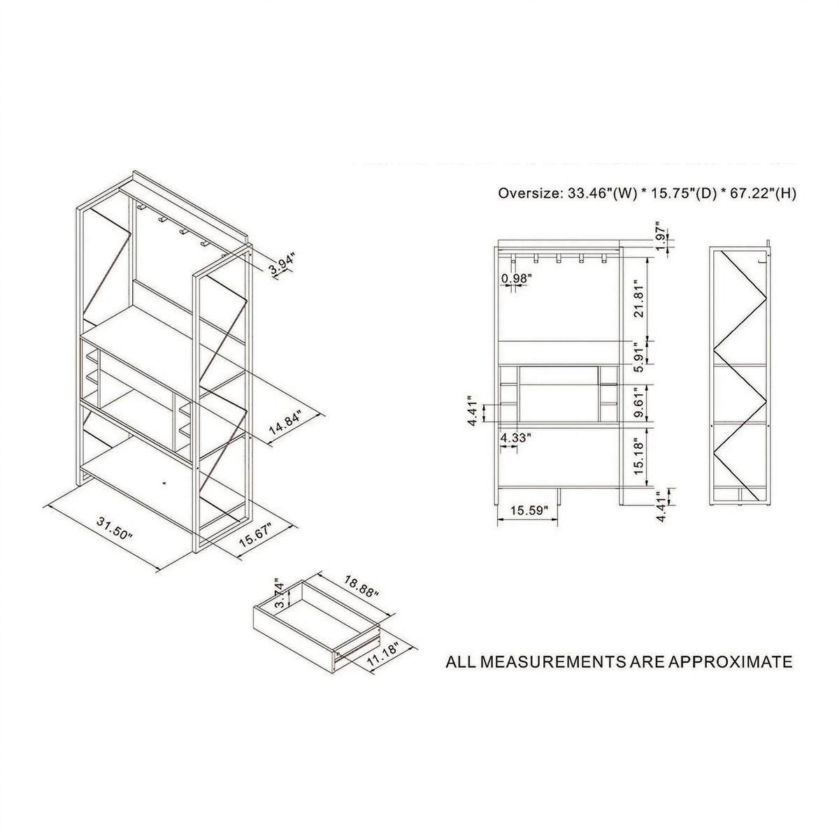 Oak Wood Baker's Rack F31386