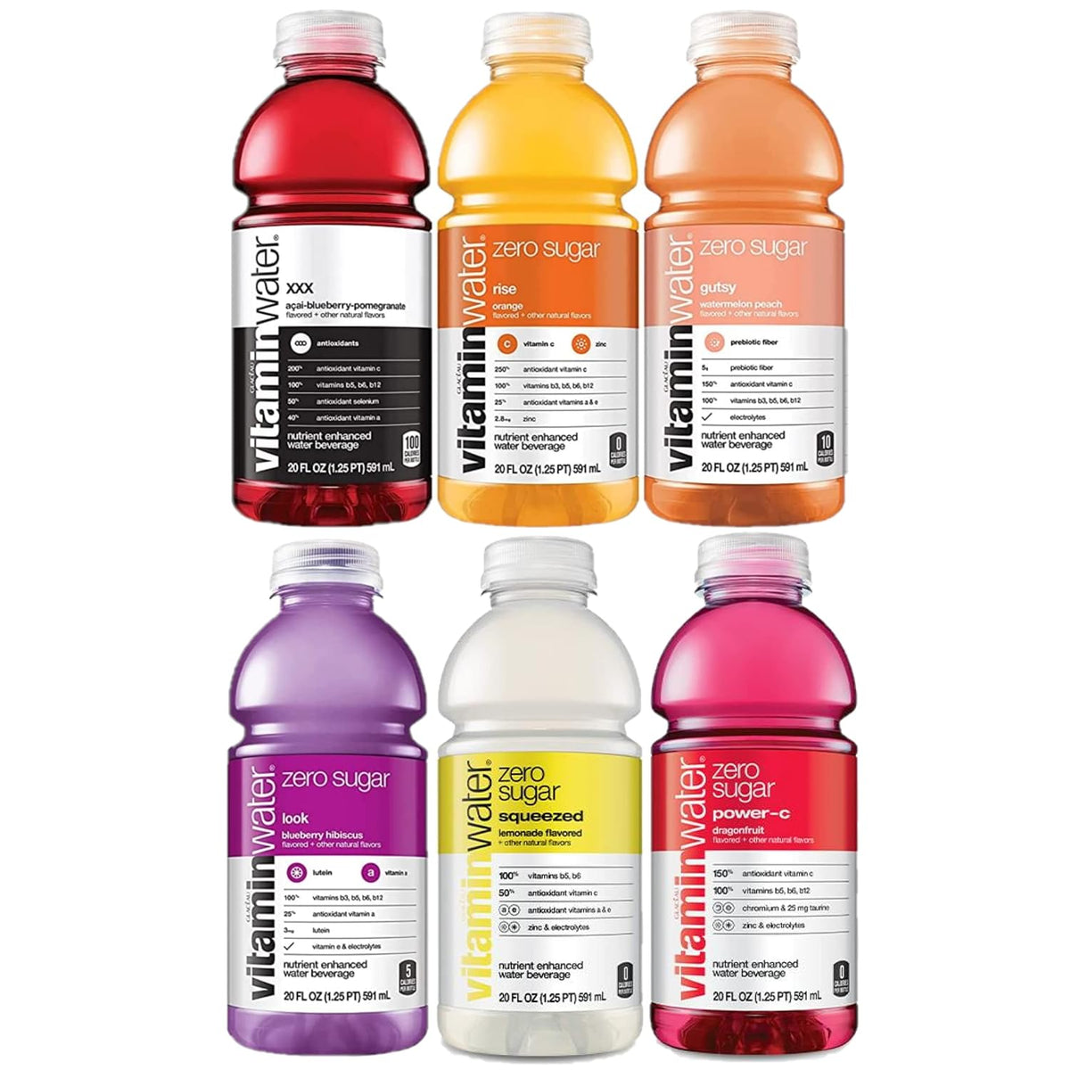 6 Pack 20oz Bottles Vitamin Water Zero Sugar P859162