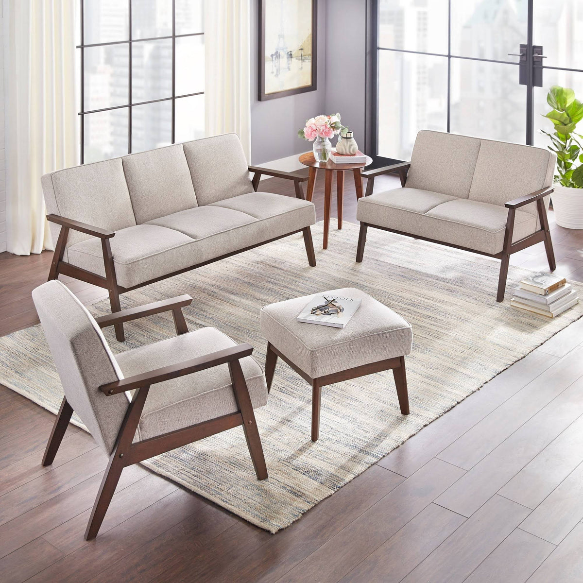 Sonia Chair & Ottoman Gray S198073
