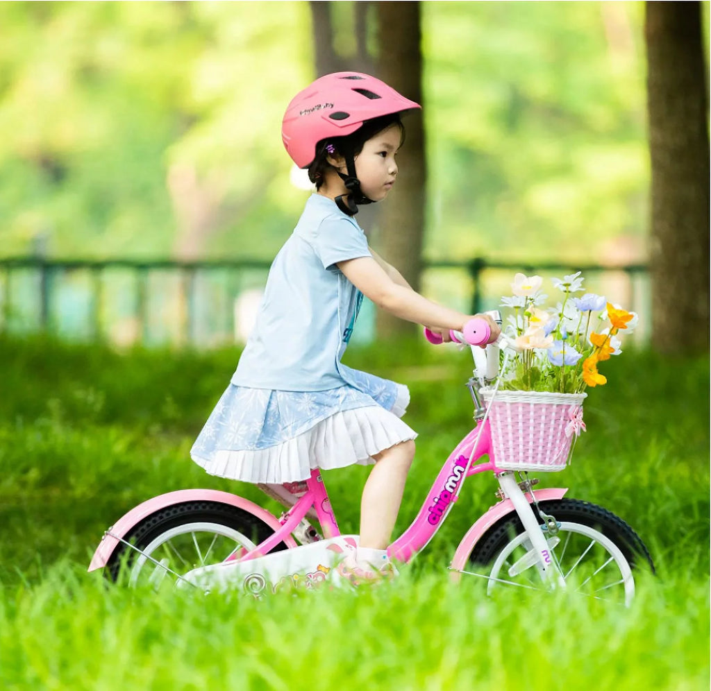 Green 14 Inch Kids Bike with Basket Z3311