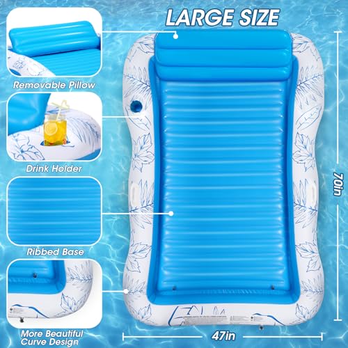 Inflatable Adult Pool Lounger Float with Drink Holder U2506