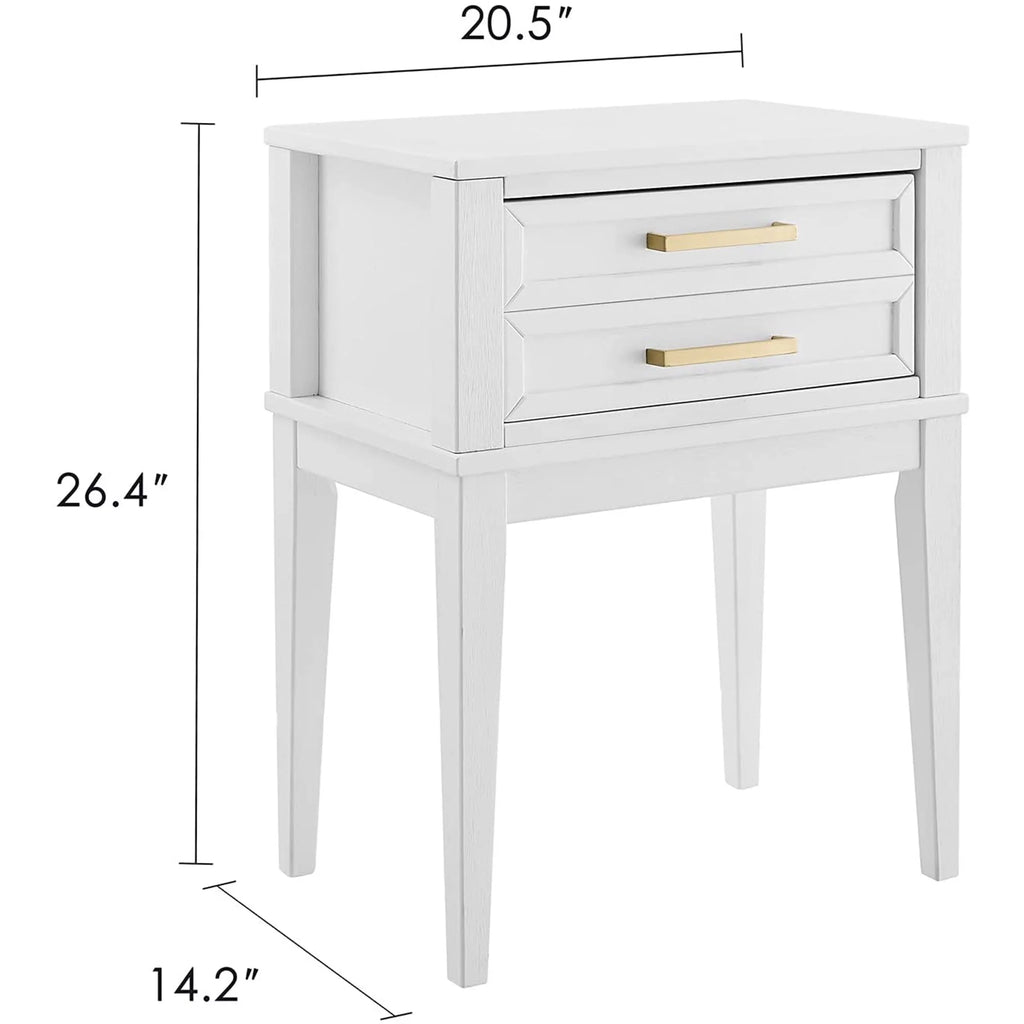 Mid Century Modern 2 Drawer Solid Wood Nightstand E26041