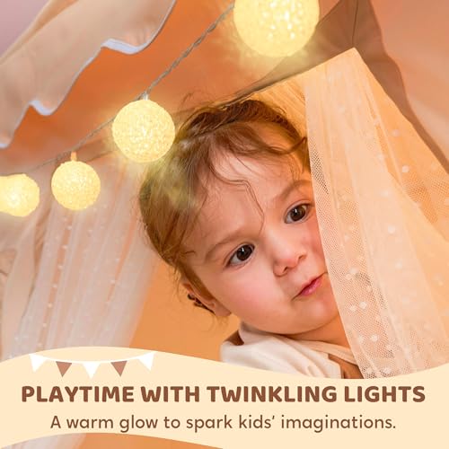 Play Tent with Blanket, LED Lights & Flags, 51*35*52 Inch Z66212