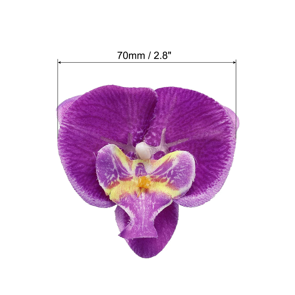 80Pack 2.8" Artificial Silk Butterfly Orchid Flower Heads Dark Purple H366