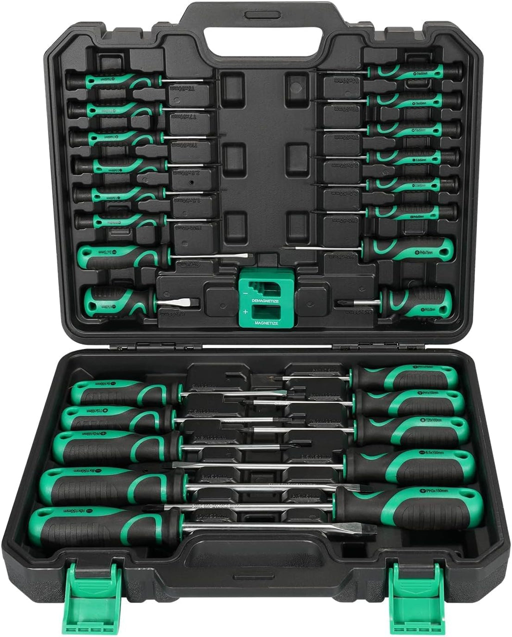 27 Piece Bi-material Screwdriver Set with Storage Case and Magnetizer W489378