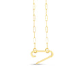 14K Yellow Gold Elongated Link Paperclip Necklace with Push-lock Clasp - 18" T5124