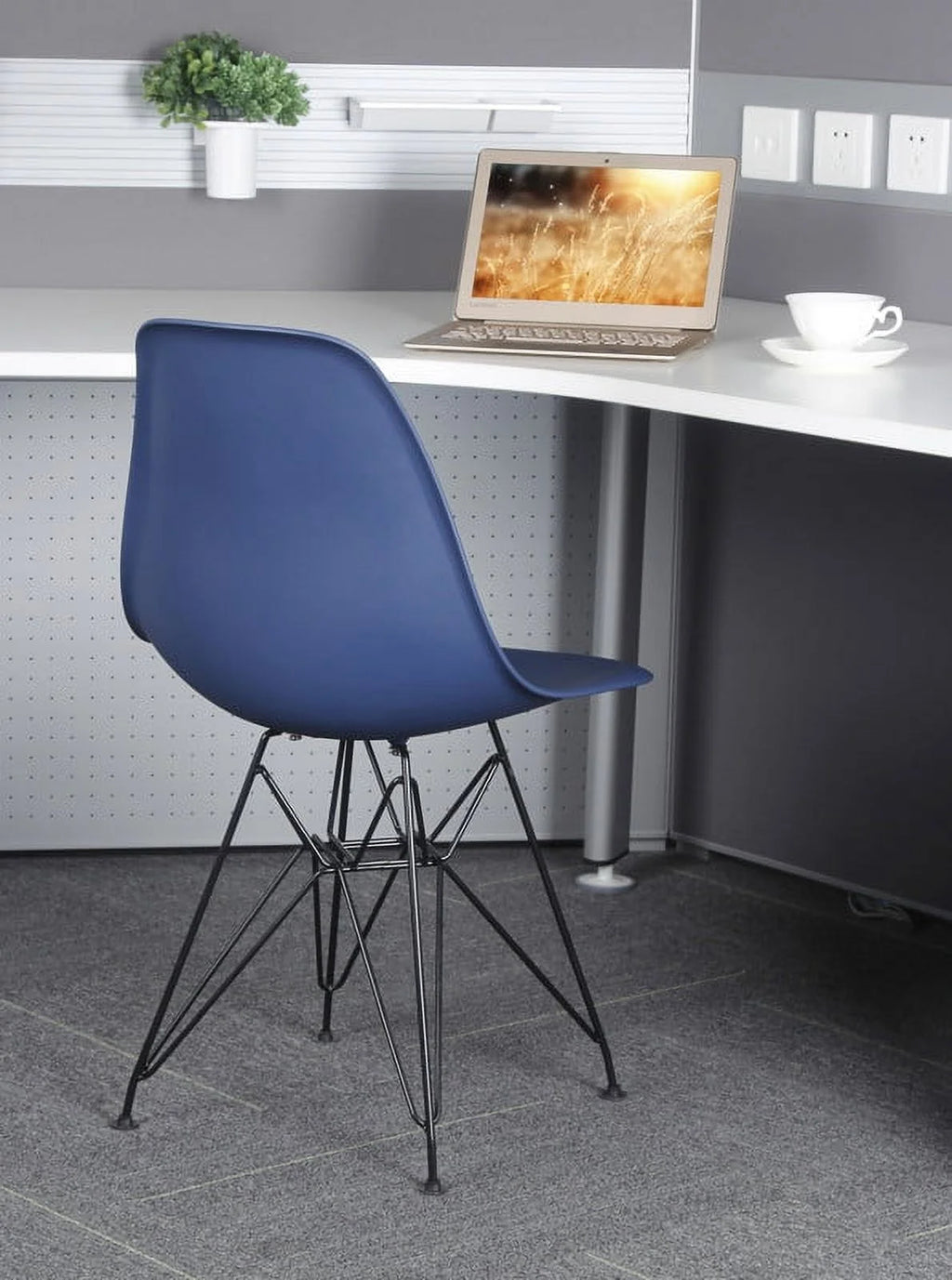 Blue Plastic Modern Dining Chairs Set of 4 N26435