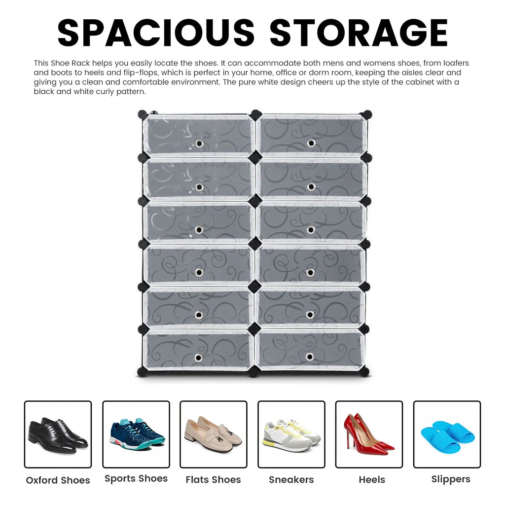 12 Cubic 6-Tier Shoe Rack Shelf Cabinet Storage Closet Organizer S2011