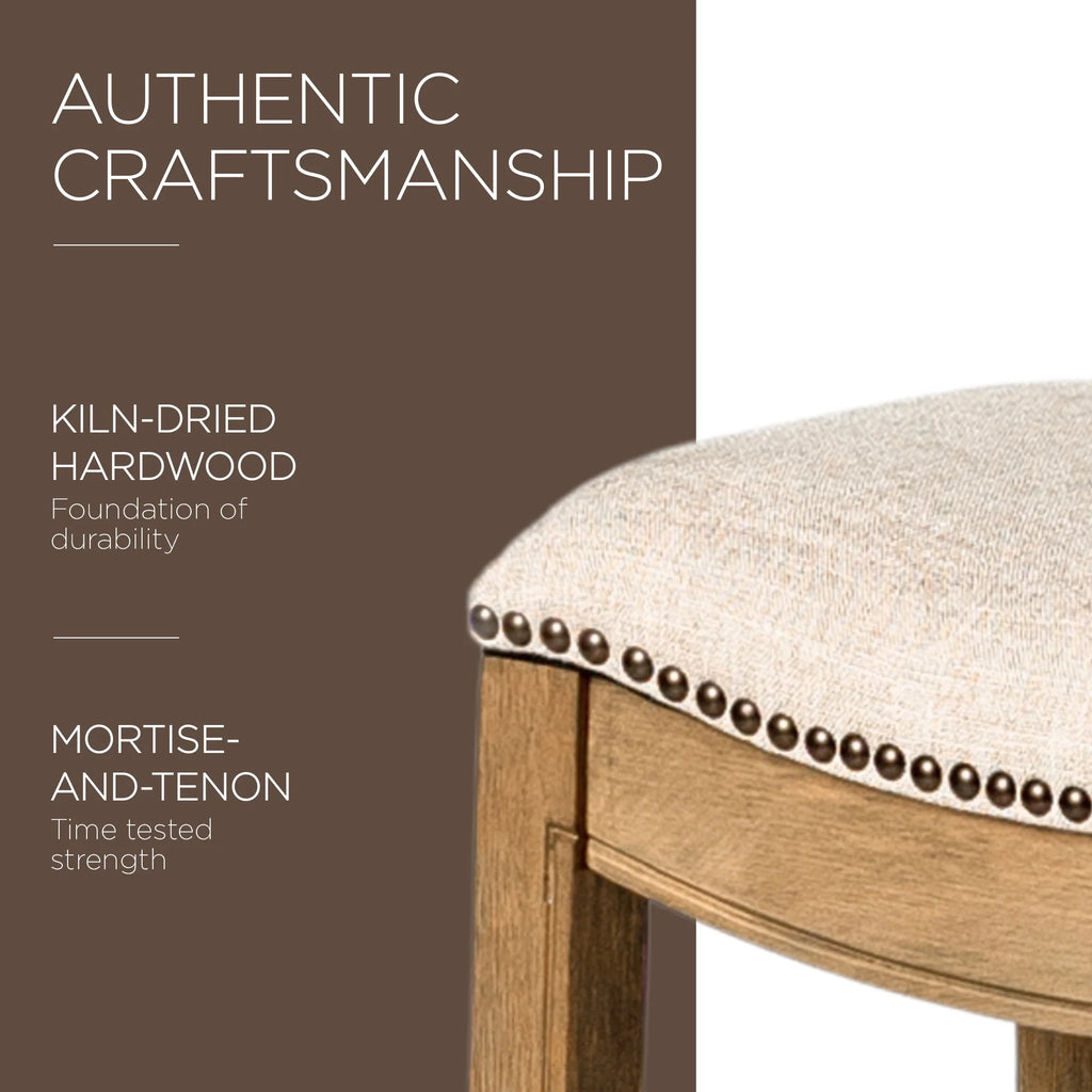 30" Bar Height Stool with Cream Fabric F461