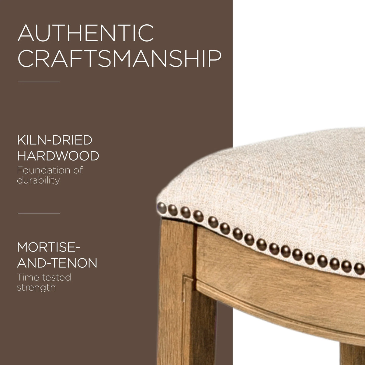 30" Bar Height Stool with Cream Fabric F461