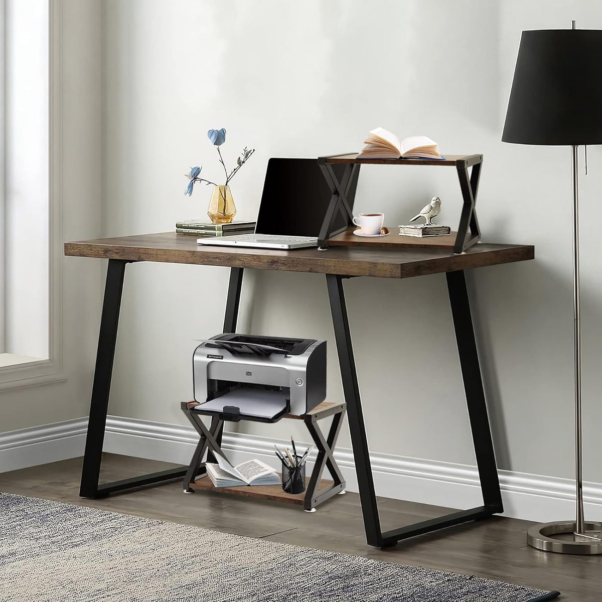 3-Tier Rolling Printer Cart with Storage W34834