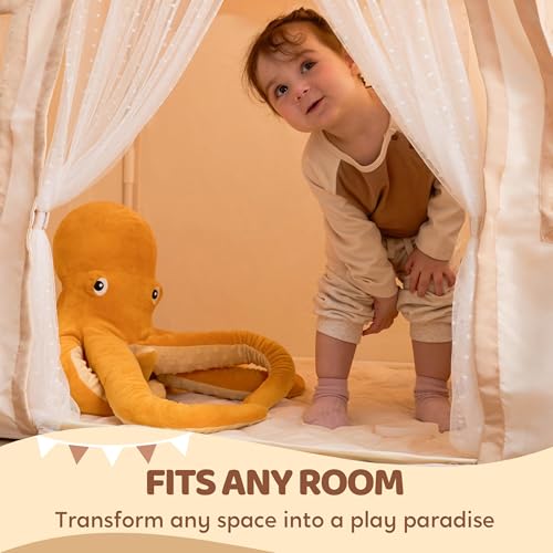 Play Tent with Blanket, LED Lights & Flags, 51*35*52 Inch Z66212