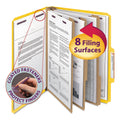 Yellow Letter Size Pressboard File Folder with 3 Dividers T654382