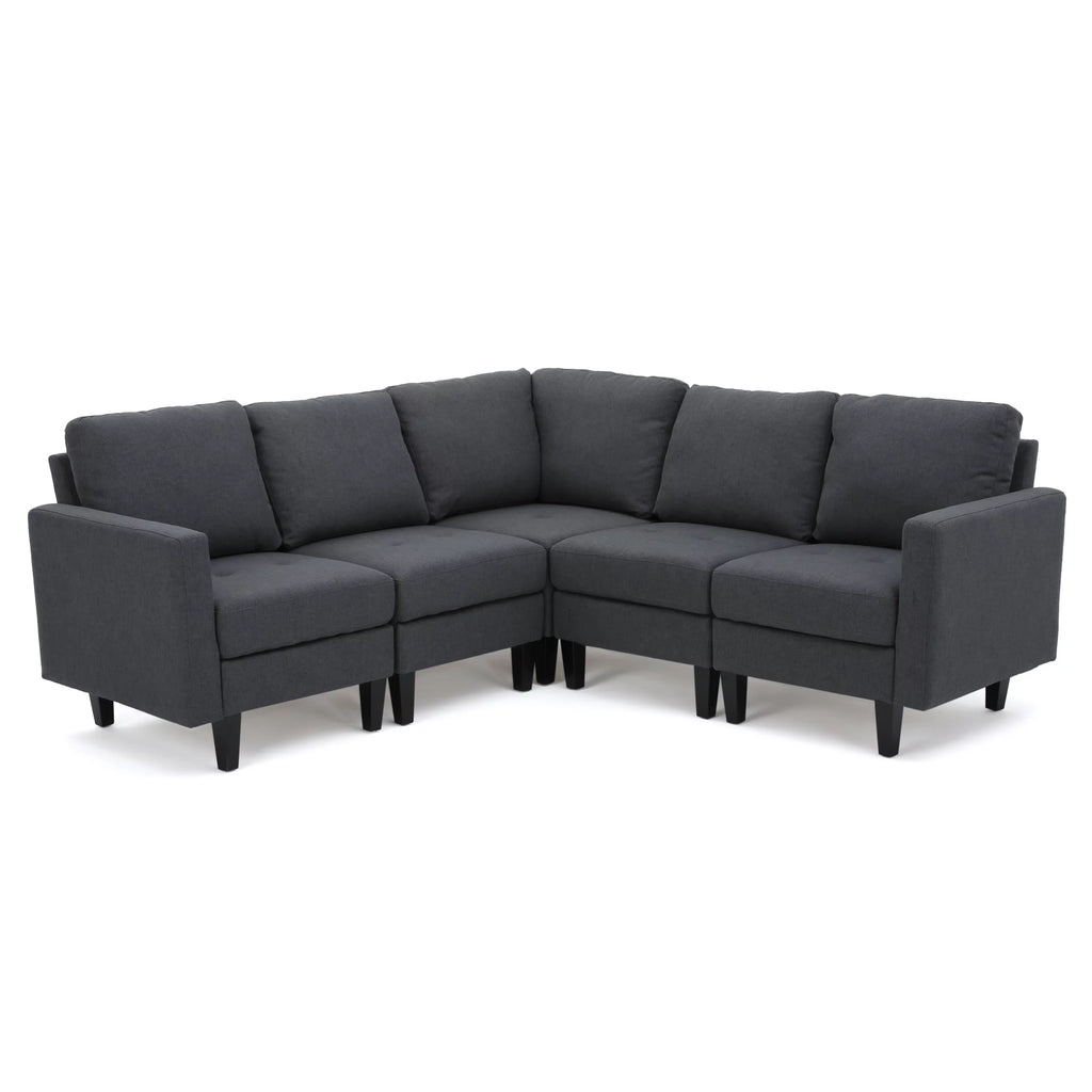 Dark Grey Fabric Sectional Couch Q4647