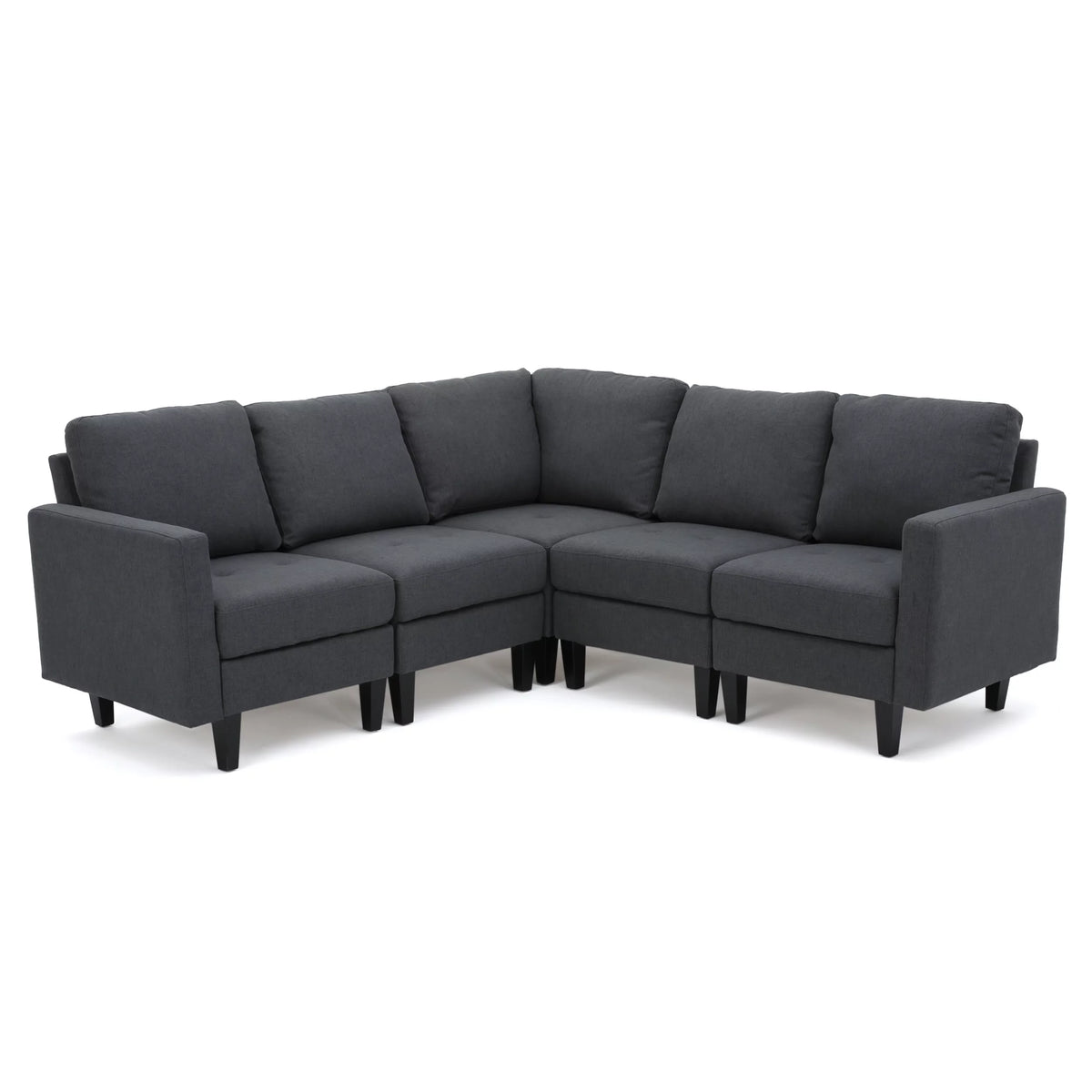 Dark Grey Fabric Sectional Couch Q4647