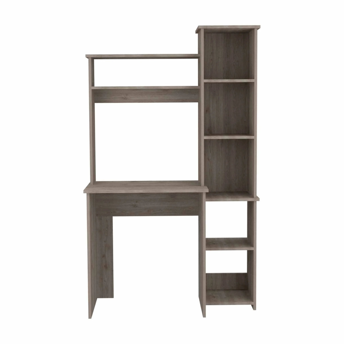Light Grey Writing Desk with Bookcase L6223