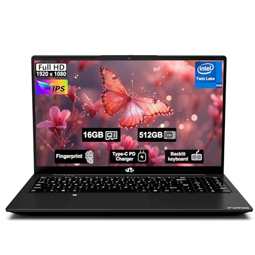 15.6" FHD IPS Laptop Computer - 8GB RAM 128GB SSD, 4 Cores 13th Gen Intel N150, 65W GaN Type-C, Fingerprint, Backlit Keyboard, Wi-Fi 6, BT5.2, Numpad V158