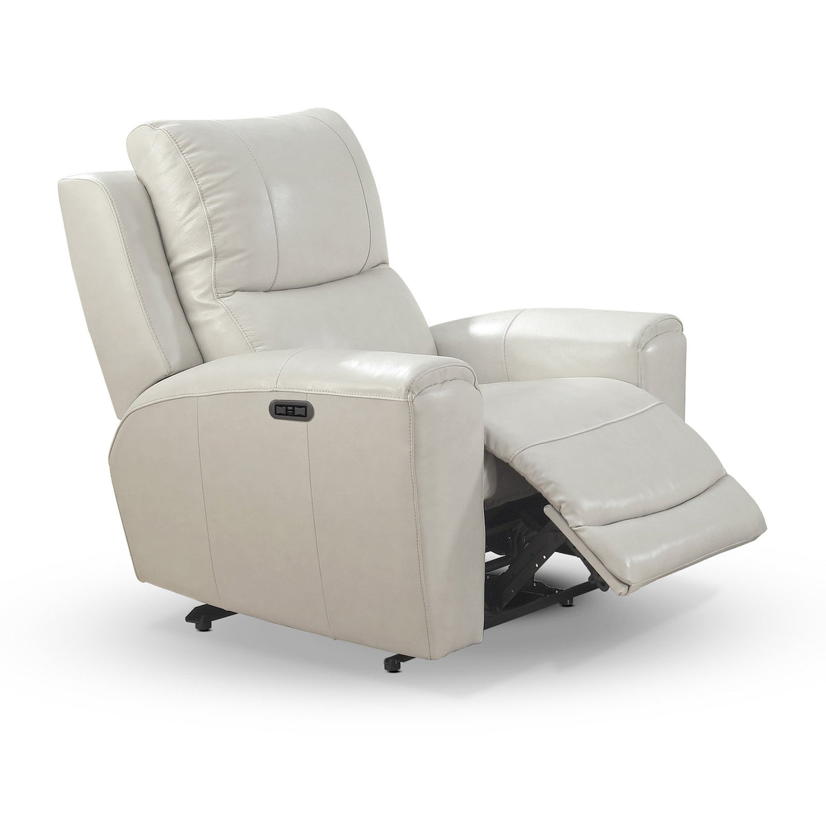 Ivory Leather Power Reclining Chair O32712