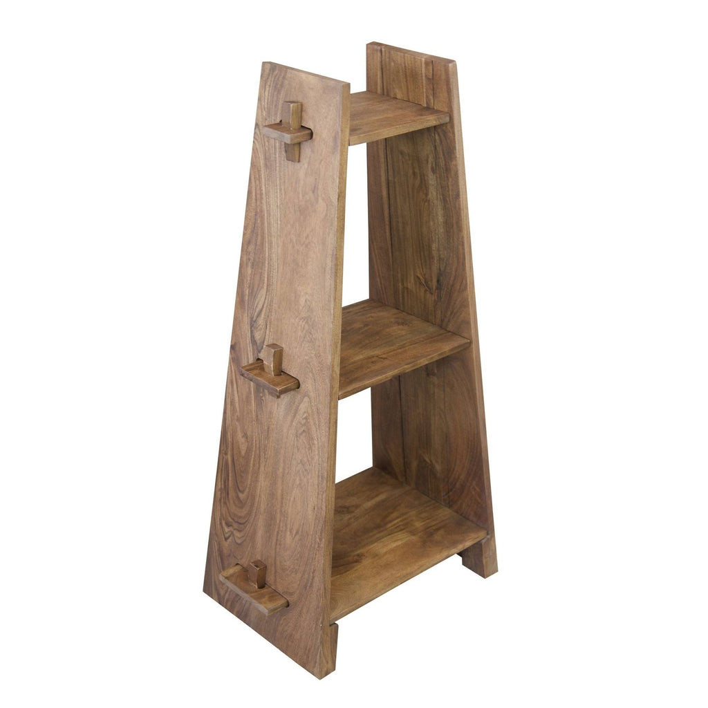 Acacia Wood 3-Tier A-Frame Bookcase G616954