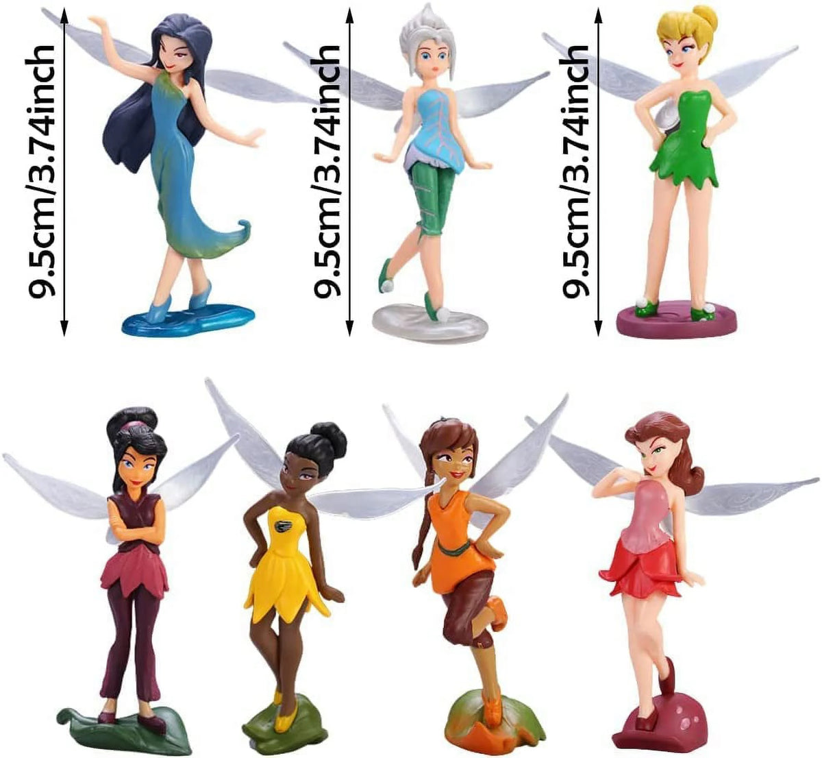 7Pcs/Set Pixie Girl Flower Fairies Miniature PVC Figures Doll Toy L263089