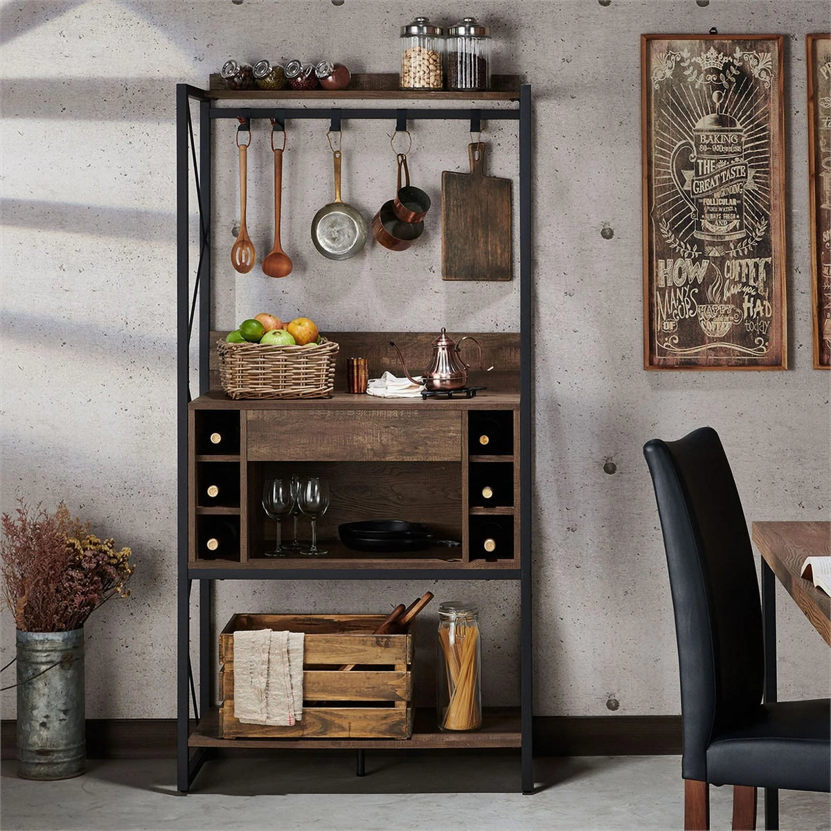 Oak Wood Baker's Rack F31386