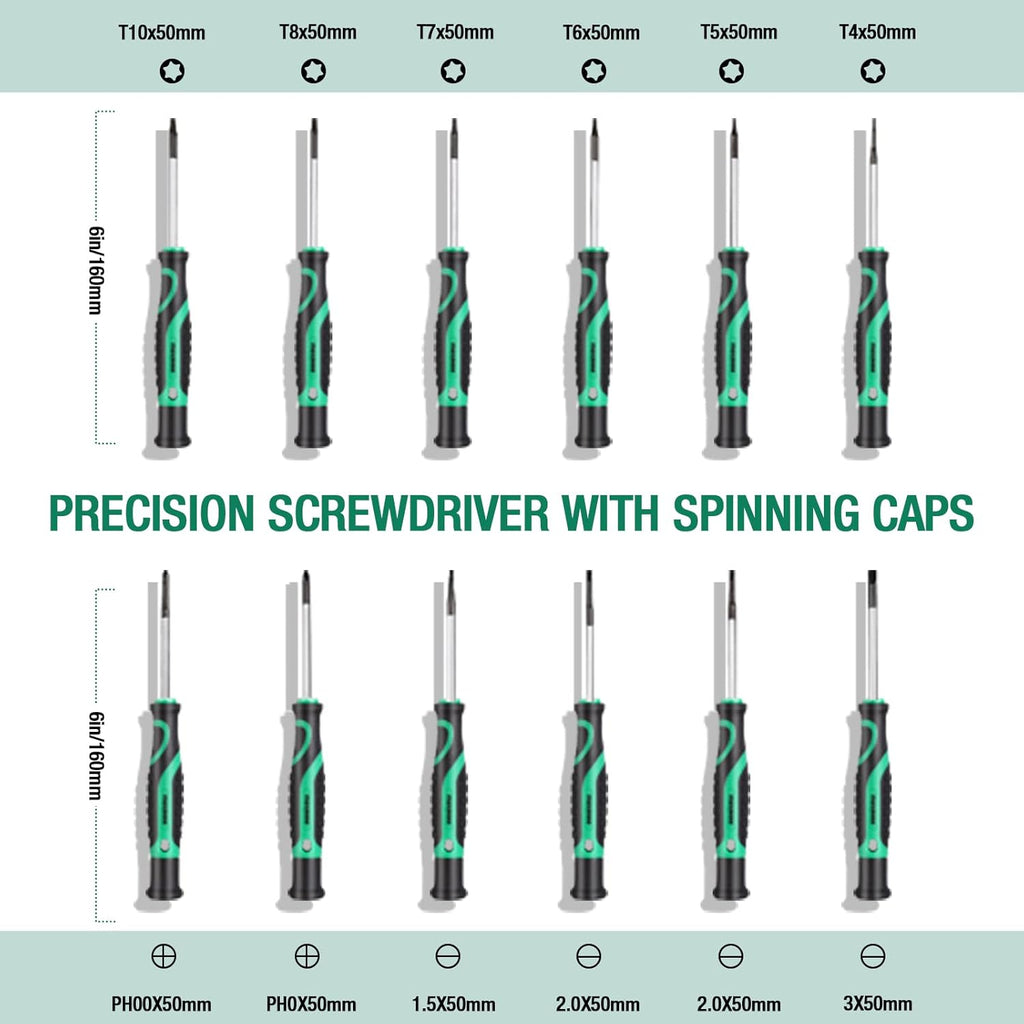 27 Piece Bi-material Screwdriver Set with Storage Case and Magnetizer W489378