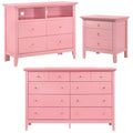 Pink 3-Piece Dresser TV Stand and Nightstand Set L703
