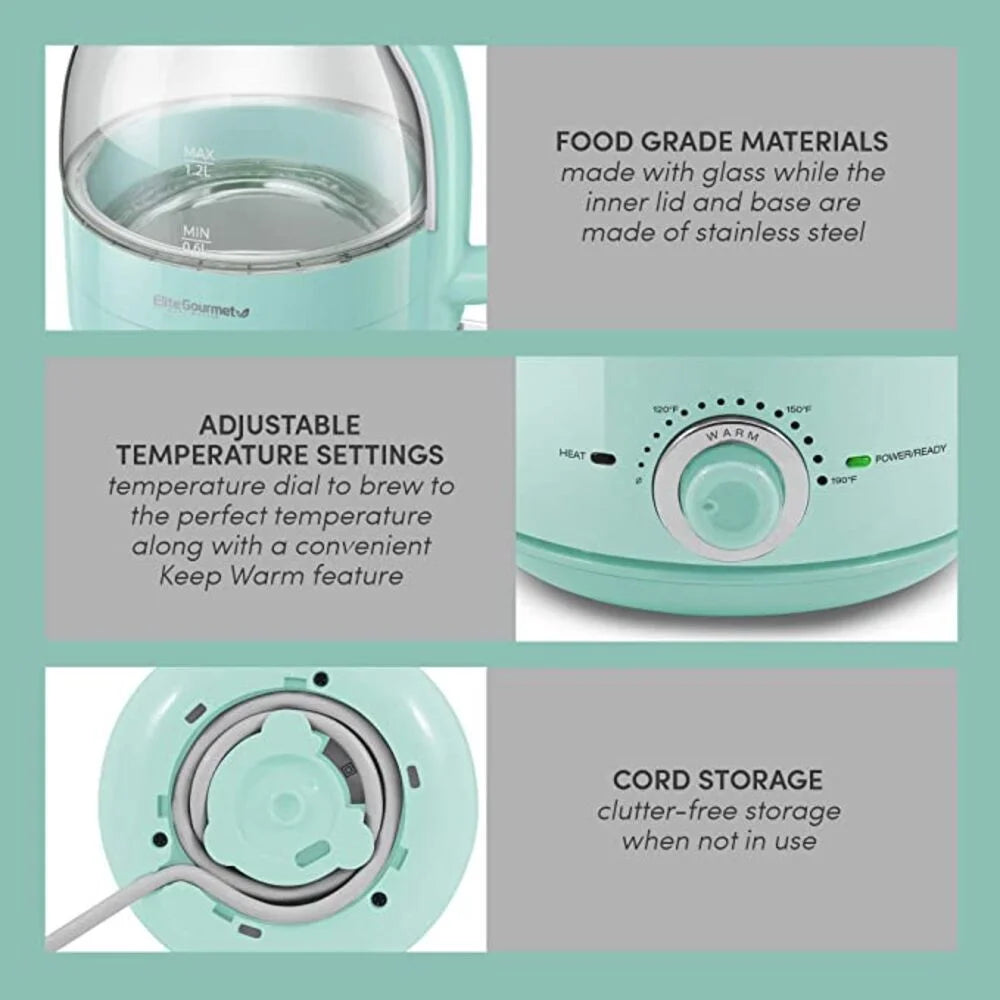 1.2L Adjustable Temperature Electric Glass Kettle P42764
