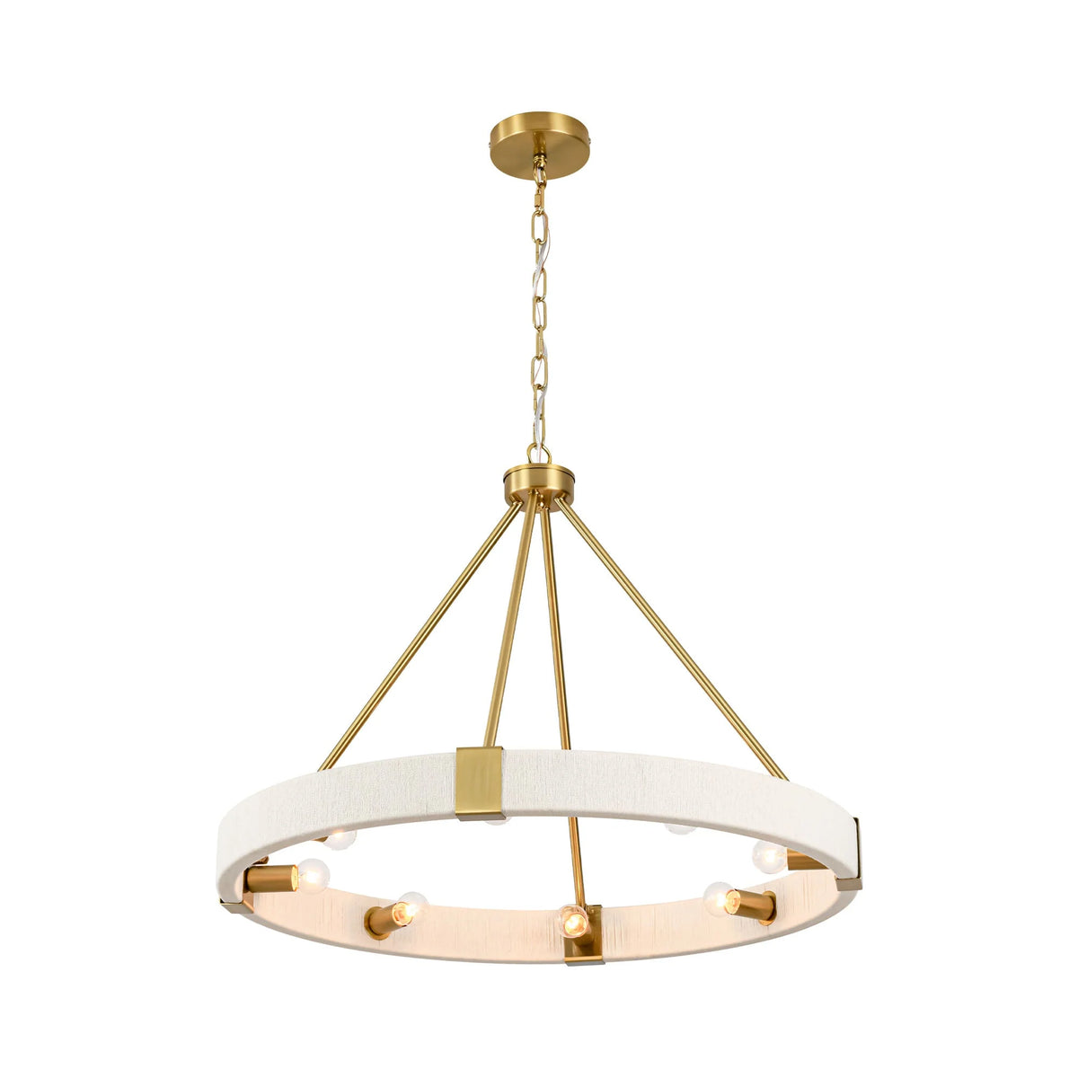 8-Light Dimmable Fabric Ring Chandelier Y30676