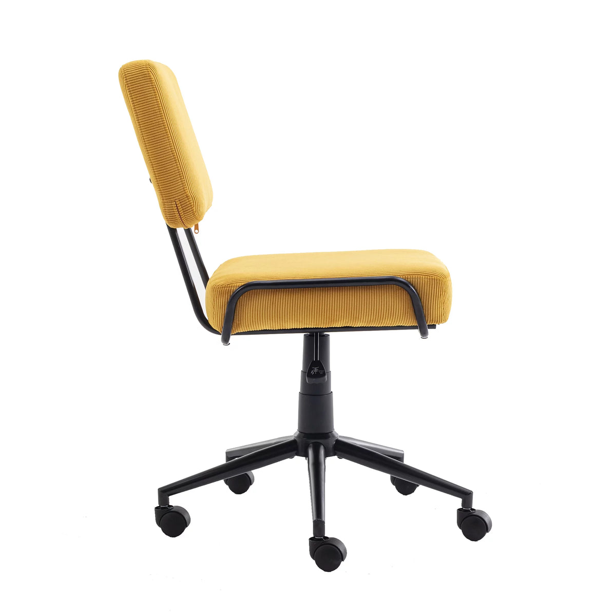Yellow Corduroy Adjustable Swivel Desk Chair A95746