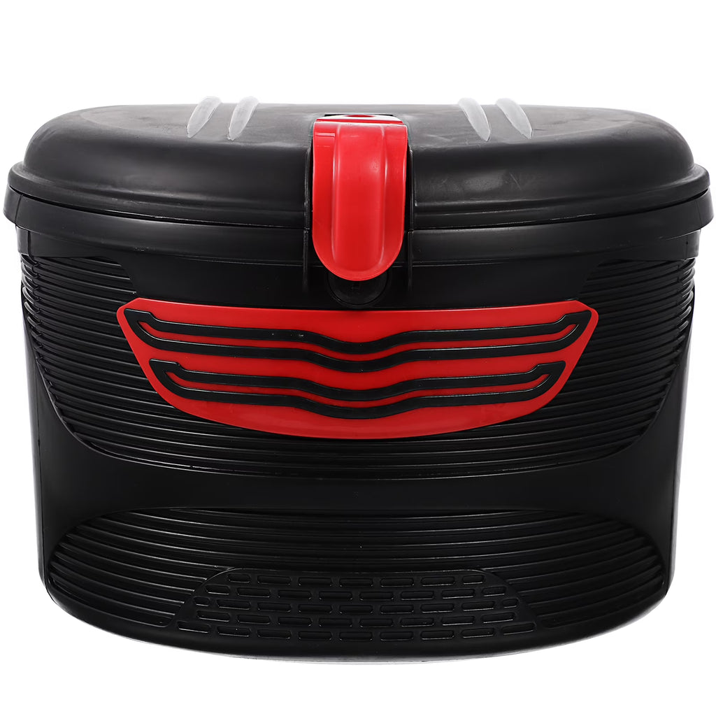 Red Electric Mountain Bike Front Frame Hanging Plastic Storage Basket with Lock U7248