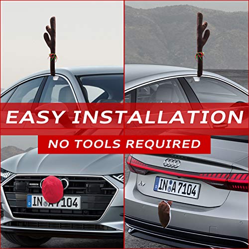 Reindeer Car Kit Antlers Nose Tail Christmas Decoration D7836