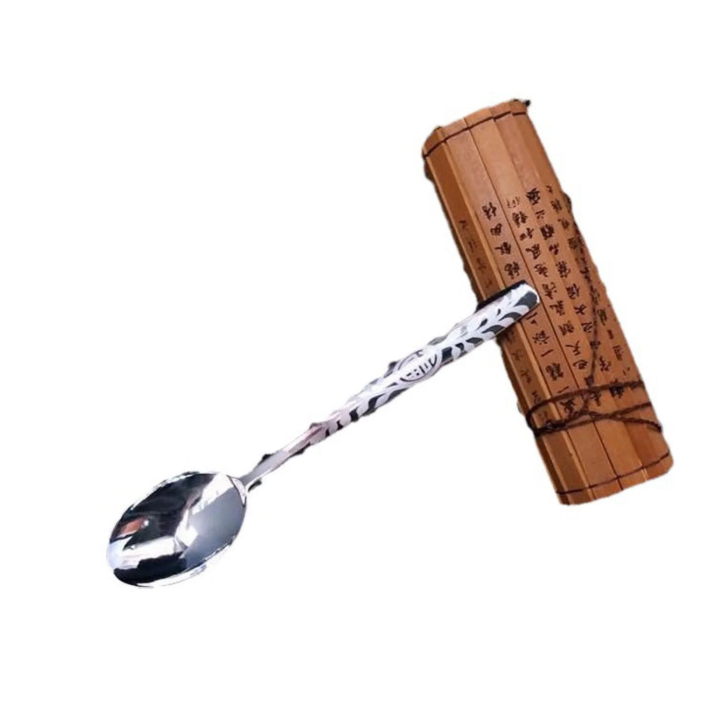 999 Sterling Silver Long Handled Soup Spoon A400974